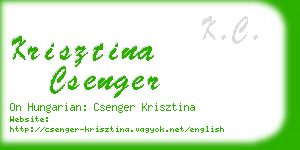 krisztina csenger business card